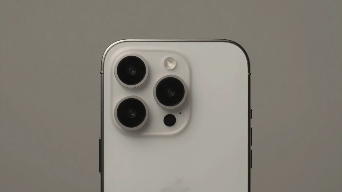 Sleek mobile device hardware details, crisp straight-on portrait